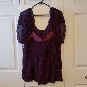 Torrid size 2 purple and black blouse